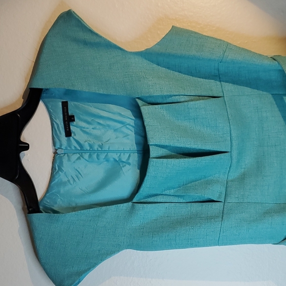 David Meister Aqua Blue Midi Dress - Picture 16 of 16